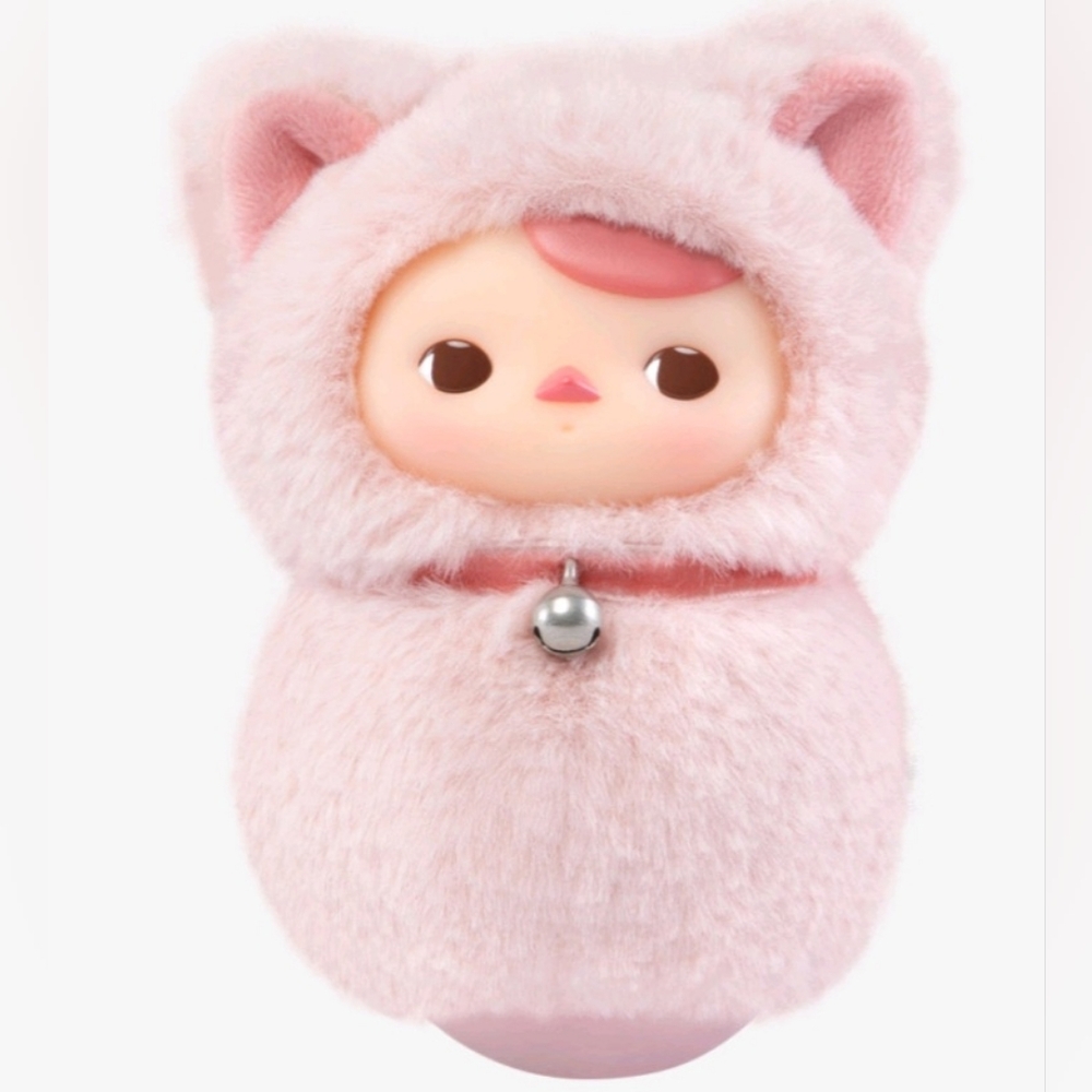 POP MART - PUCKY Roly Poly Series Vinyl Plush. Pink Cat~ New in Box